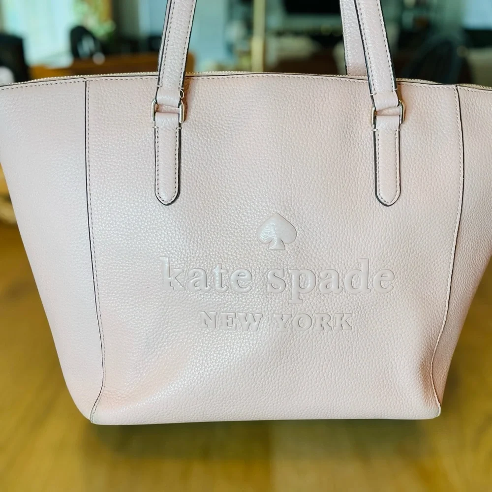 Kate Spade Sienne Logo Large Pink Zip Leather Tote